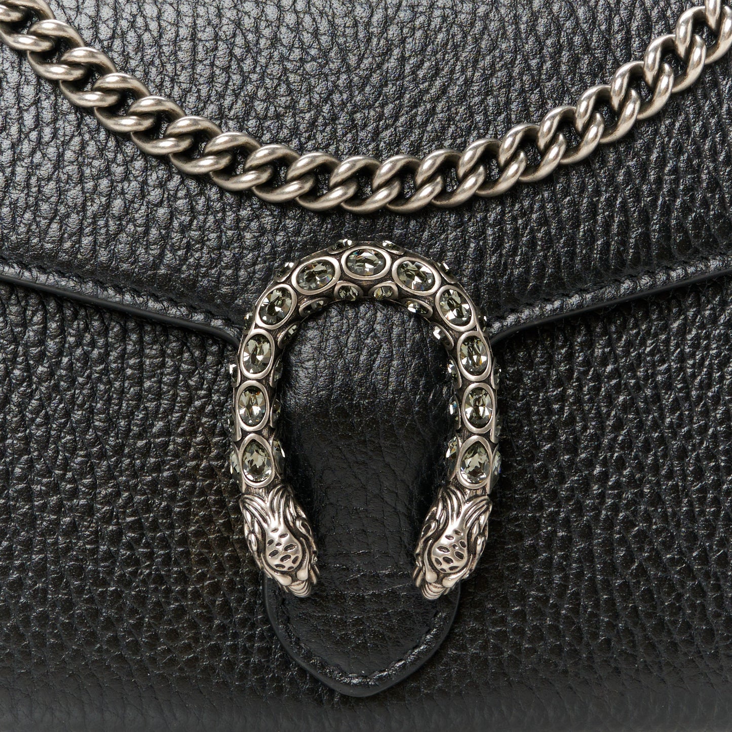 Calfskin Mini Dionysus Chain Wallet Black
