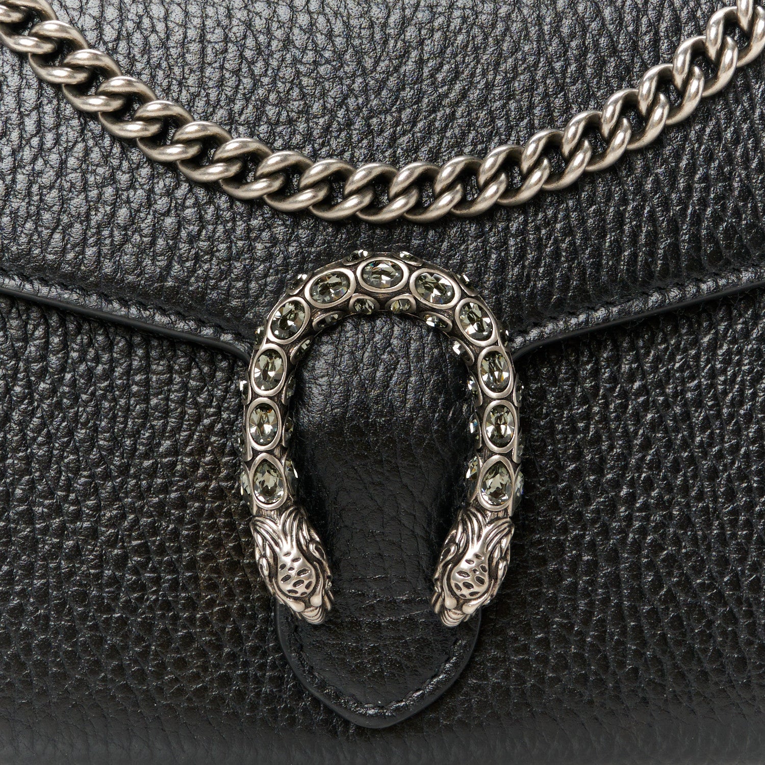 Gucci Calfskin Mini Dionysus Chain Wallet Black 8 of 10