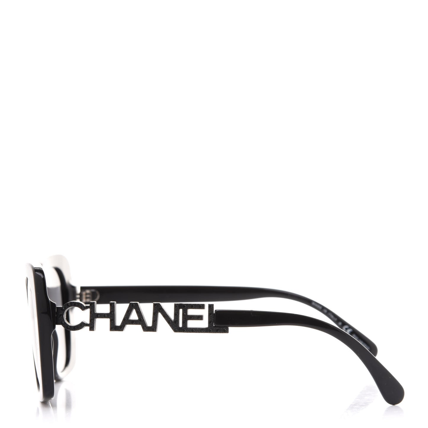 Acetate Strass Polarized Square Sunglasses 5422-B Black