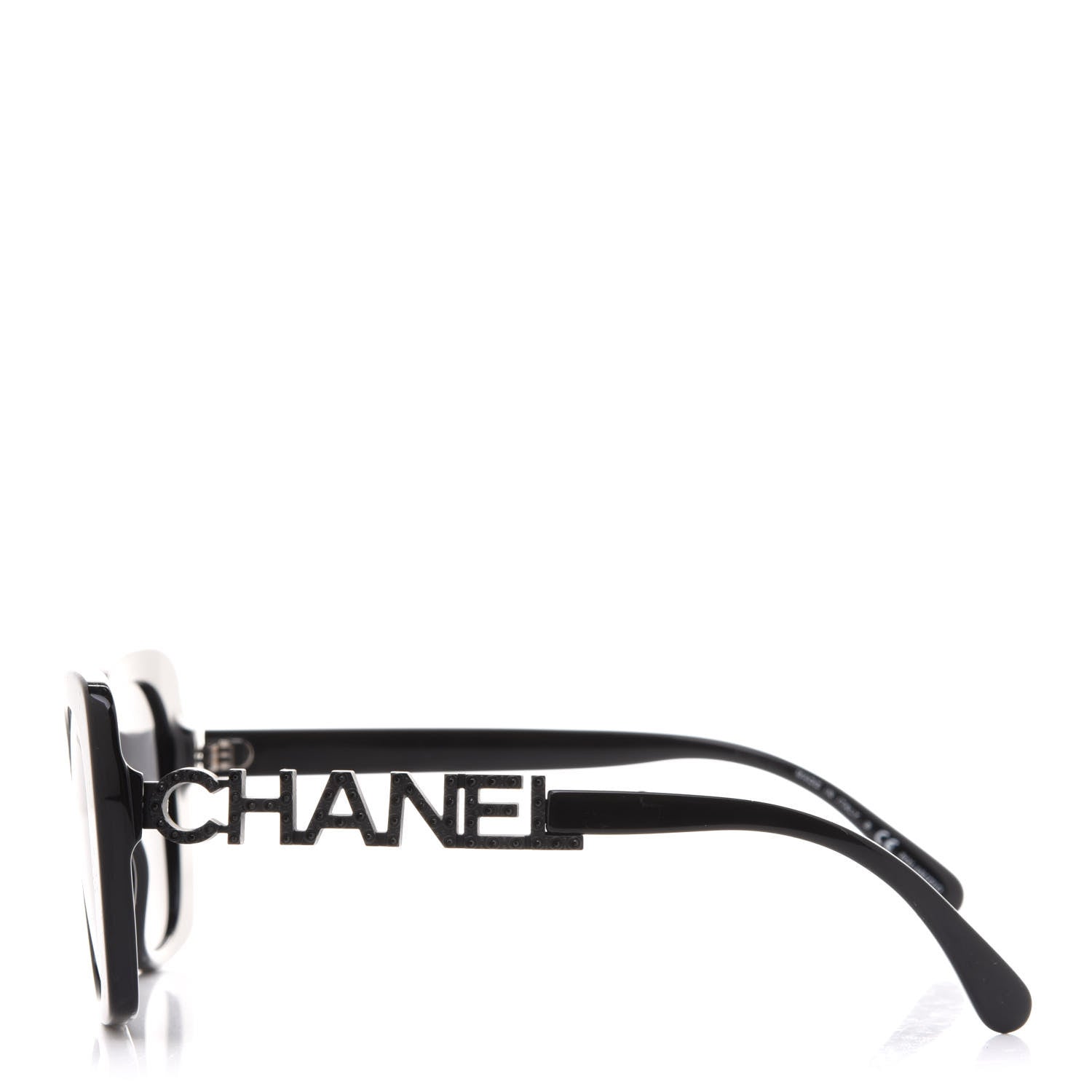 Chanel Acetate Strass Polarized Square Sunglasses 5422-B Black 4 of 9