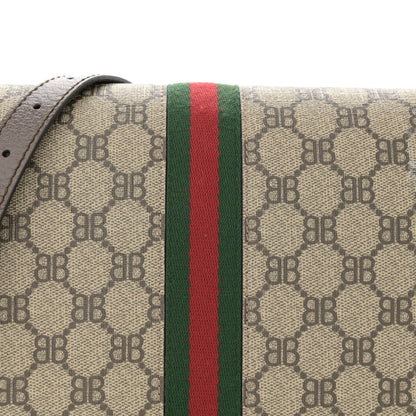 Gucci X BALENCIAGA BB Supreme Monogram Web Small Ophidia Shoulder Bag Beige New Acero 8 of 11