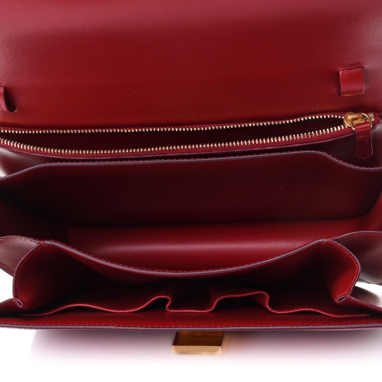 Box Calfskin Medium Classic Box Flap Bag Red