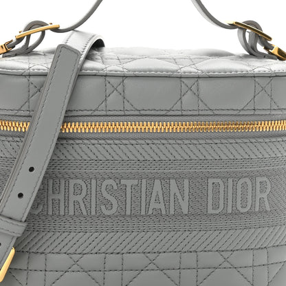 Christian Dior Lambskin Cannage Small Diortravel Vanity Case Grey 8 of 13