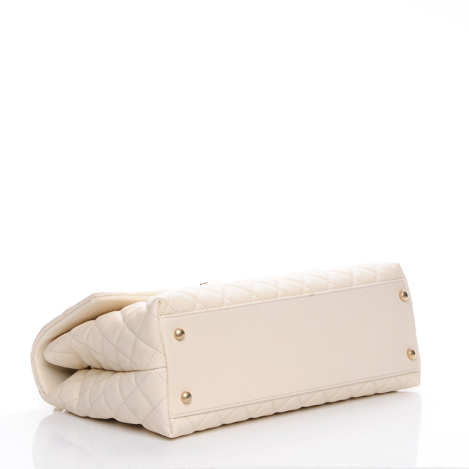 Chanel Caviar Lizard Quilted Medium Coco Handle Flap Ivory 5 of 10