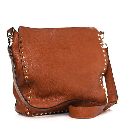 Valentino Garavani Pebbled Calfskin Large Rockstud Flip-Lock Messenger Bag Light Cuir 3 of 10