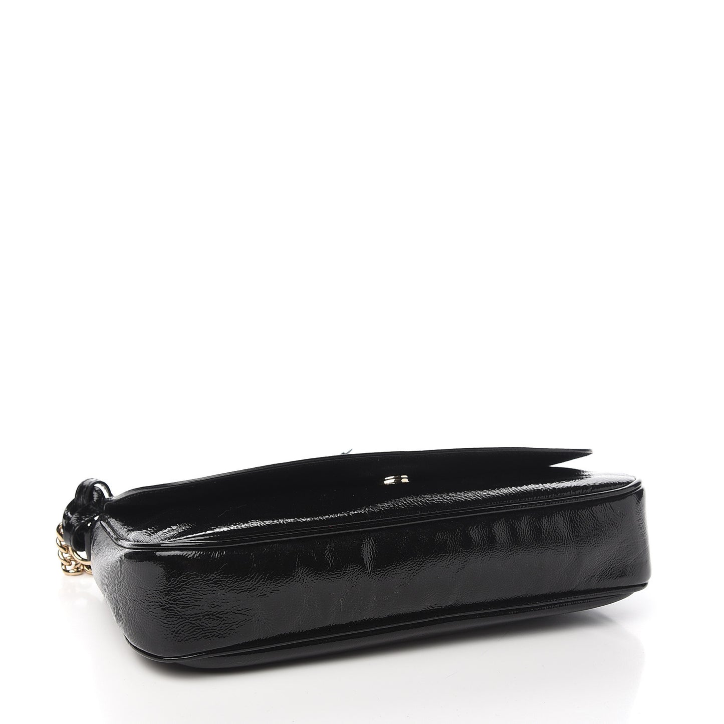 Patent Medium Soho Flap Crossbody Black