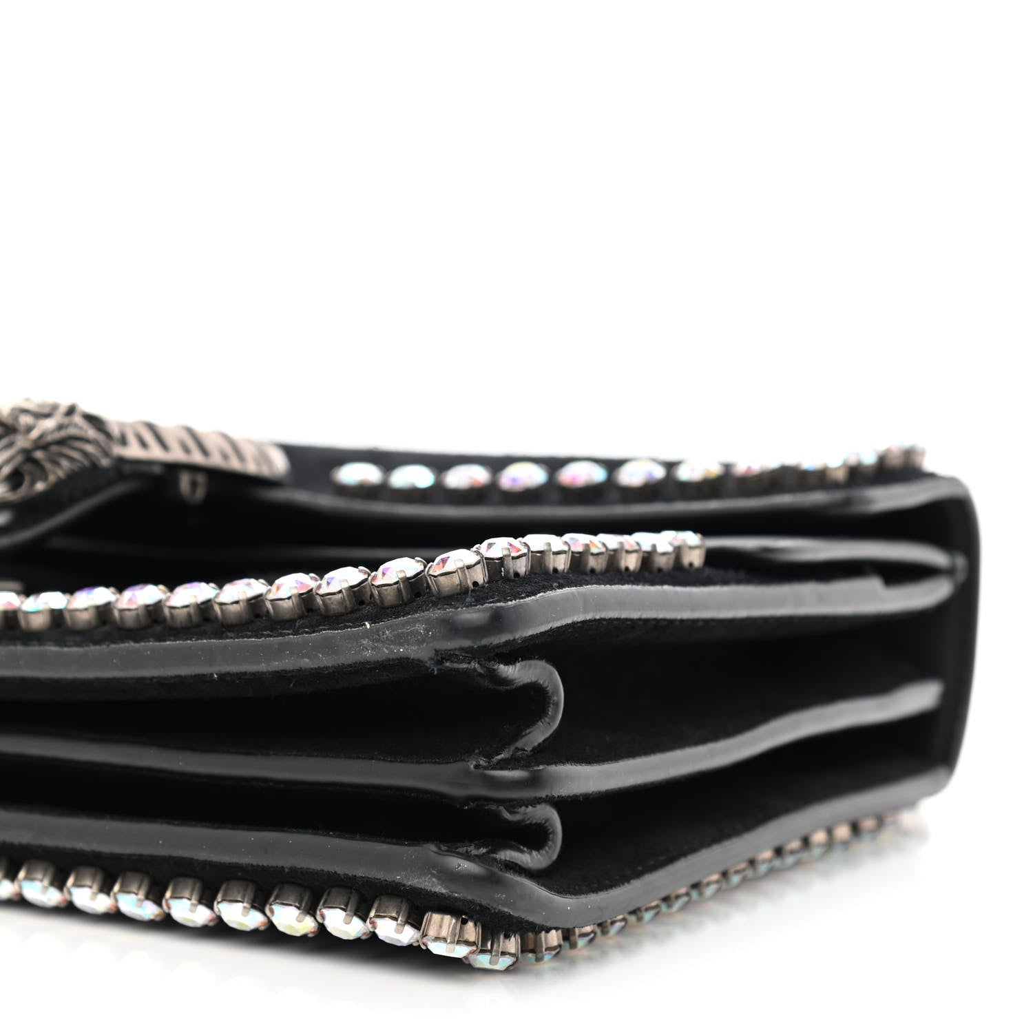 Gucci Suede Crystal Small Dionysus Shoulder Bag Black 10 of 11