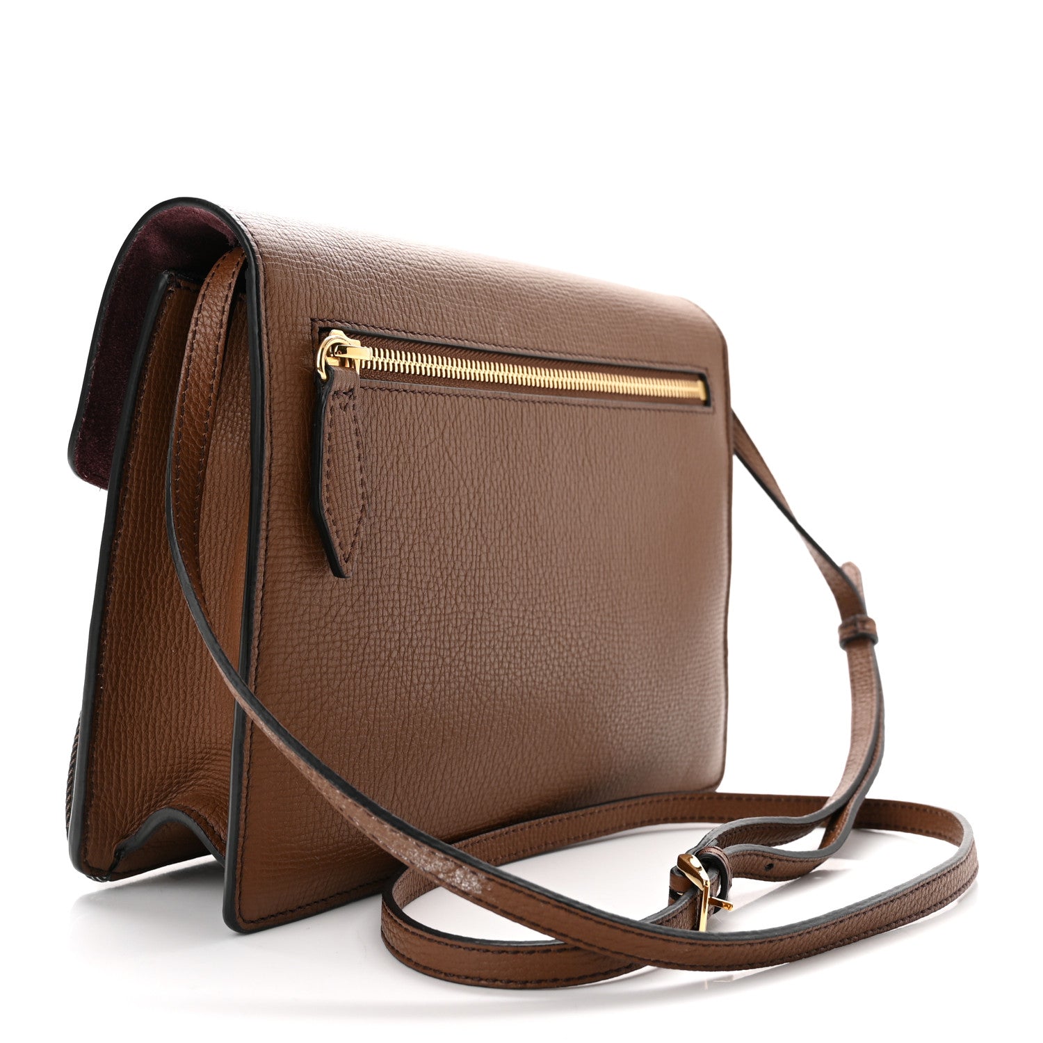 Burberry Derby Calfskin House Check Small Macken Crossbody Bag Tan 3 of 12