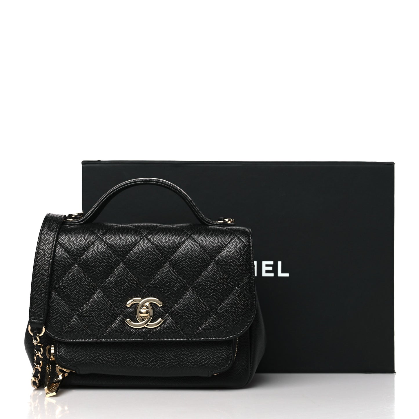 Caviar Quilted Small Business Affinity Flap Black
