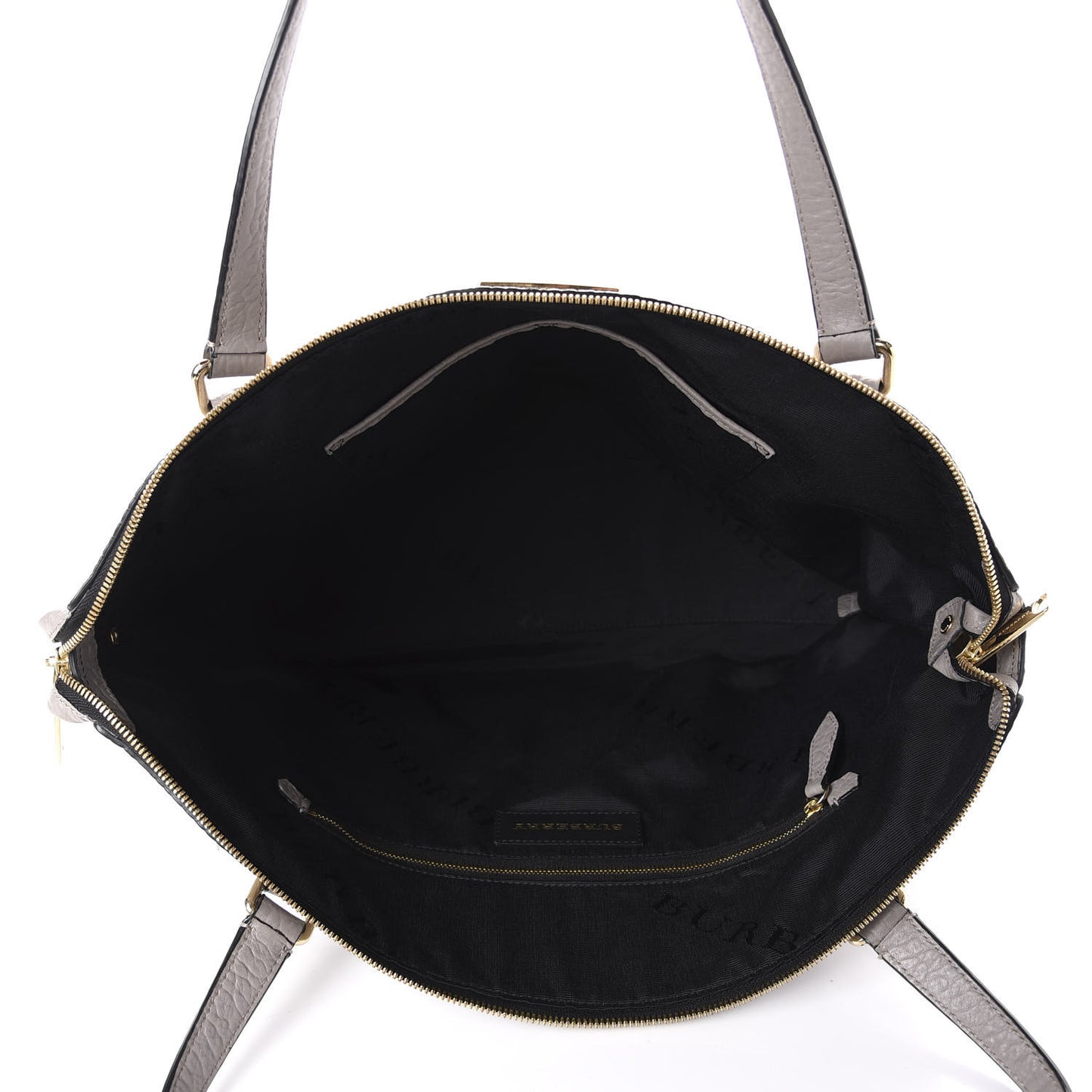 Signature Grain Calfskin Medium Welburn Tote Pale Grey