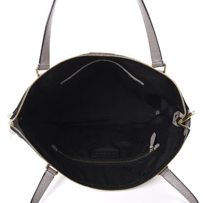 Burberry Signature Grain Calfskin Medium Welburn Tote Pale Grey 5 of 13