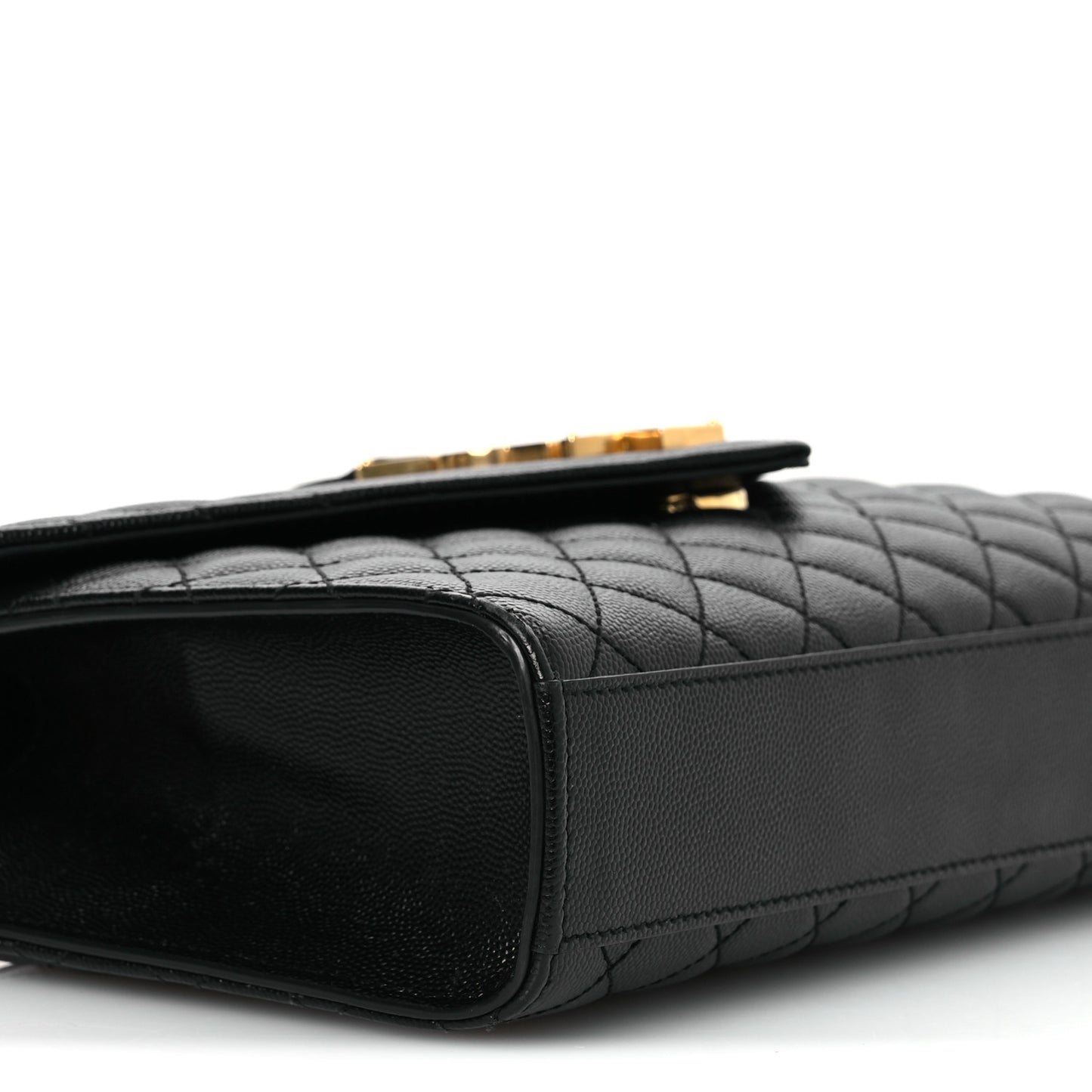 Grain De Poudre Textured Mixed Matelasse Triquilt Medium Monogram Satchel Black
