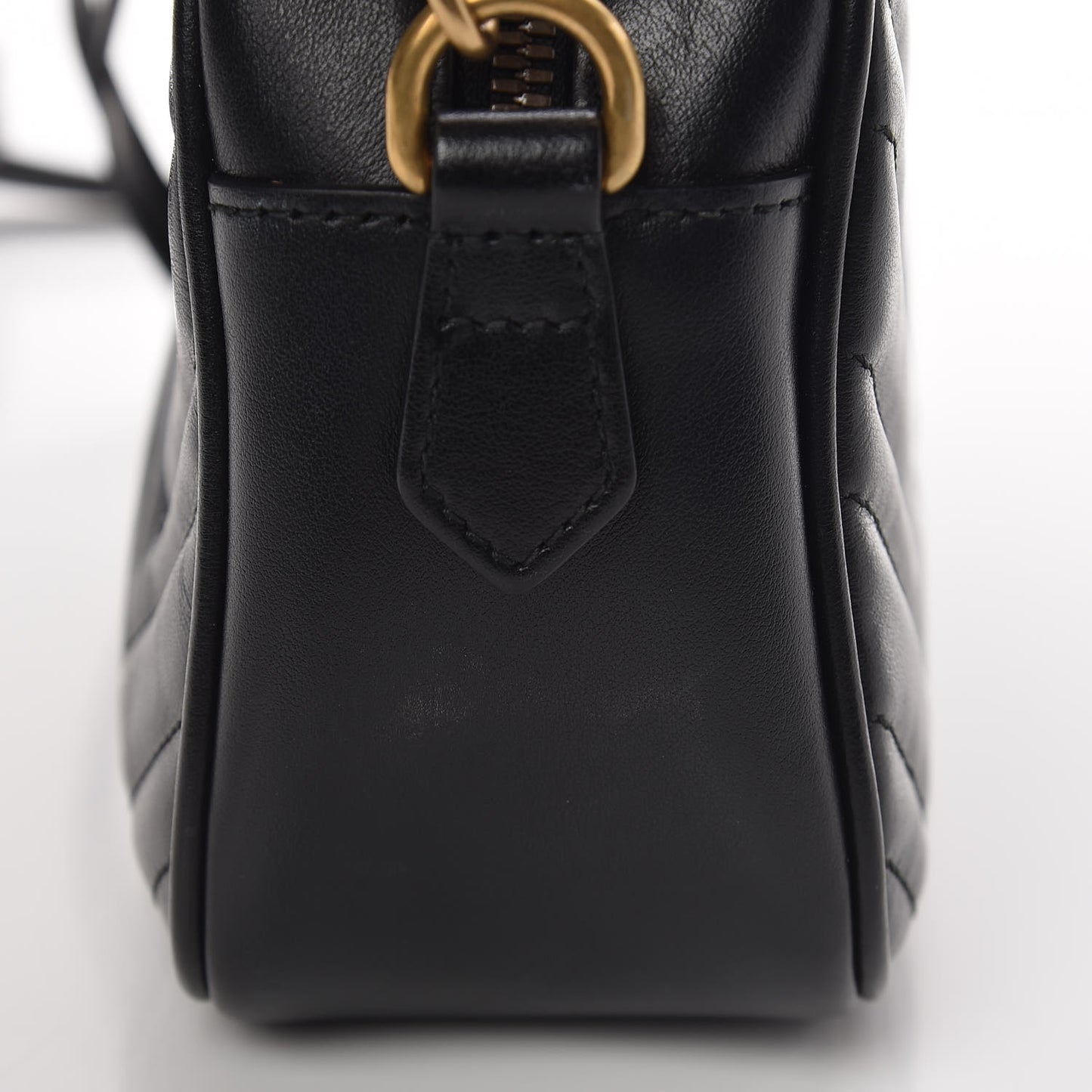 Calfskin Matelasse Small GG Marmont Chain Shoulder Bag Black