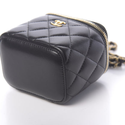 Chanel Lambskin Quilted Mini Pearl Crush Vanity Case With Chain Black 10 of 11