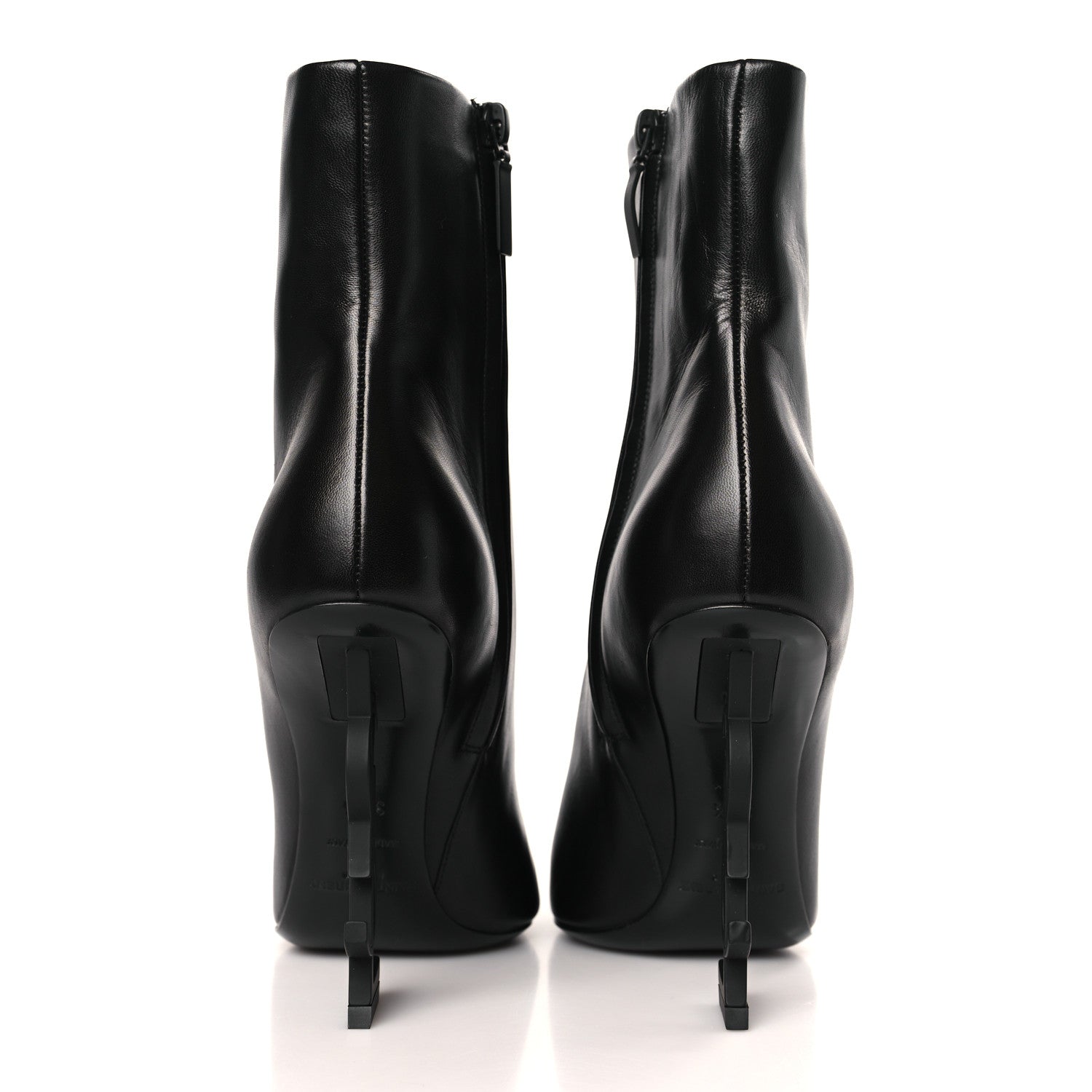 Saint Laurent Calfskin Opyum Ankle Boots 37.5 Black 5 of 9