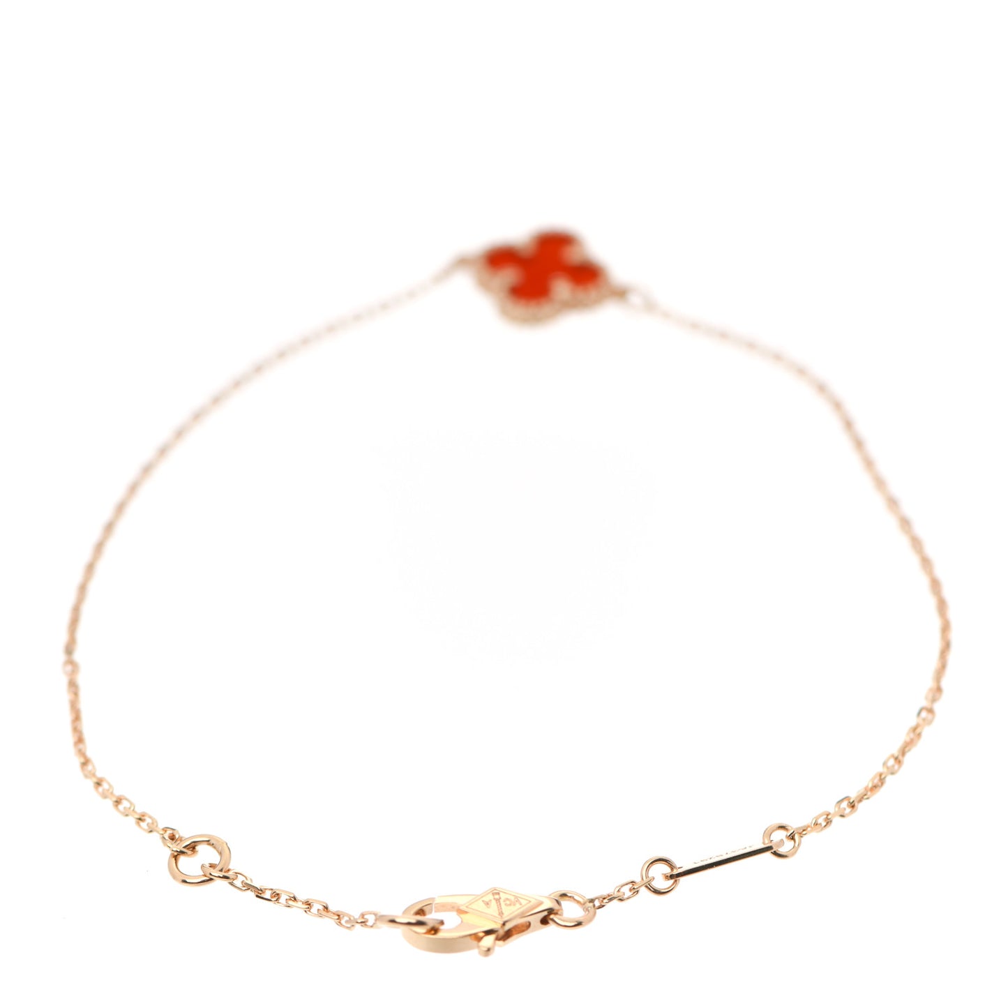 18K Rose Gold Carnelian Sweet Alhambra Bracelet