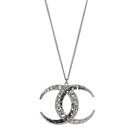 Chanel Baguette Crystal Moon CC Necklace Silver 1 of 3