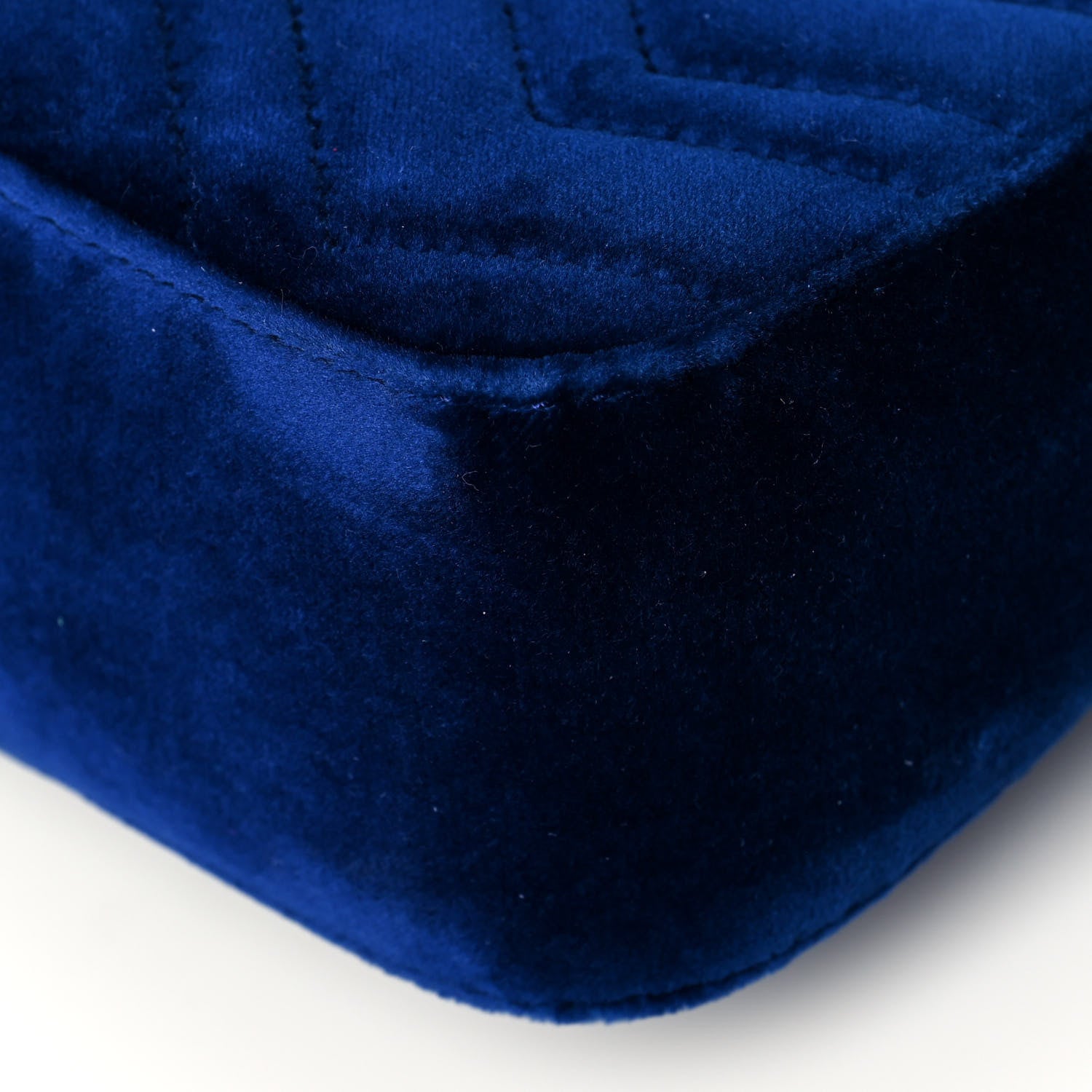 Gucci Velvet Matelasse Medium GG Marmont Shoulder Bag Cobalt Blue 12 of 13