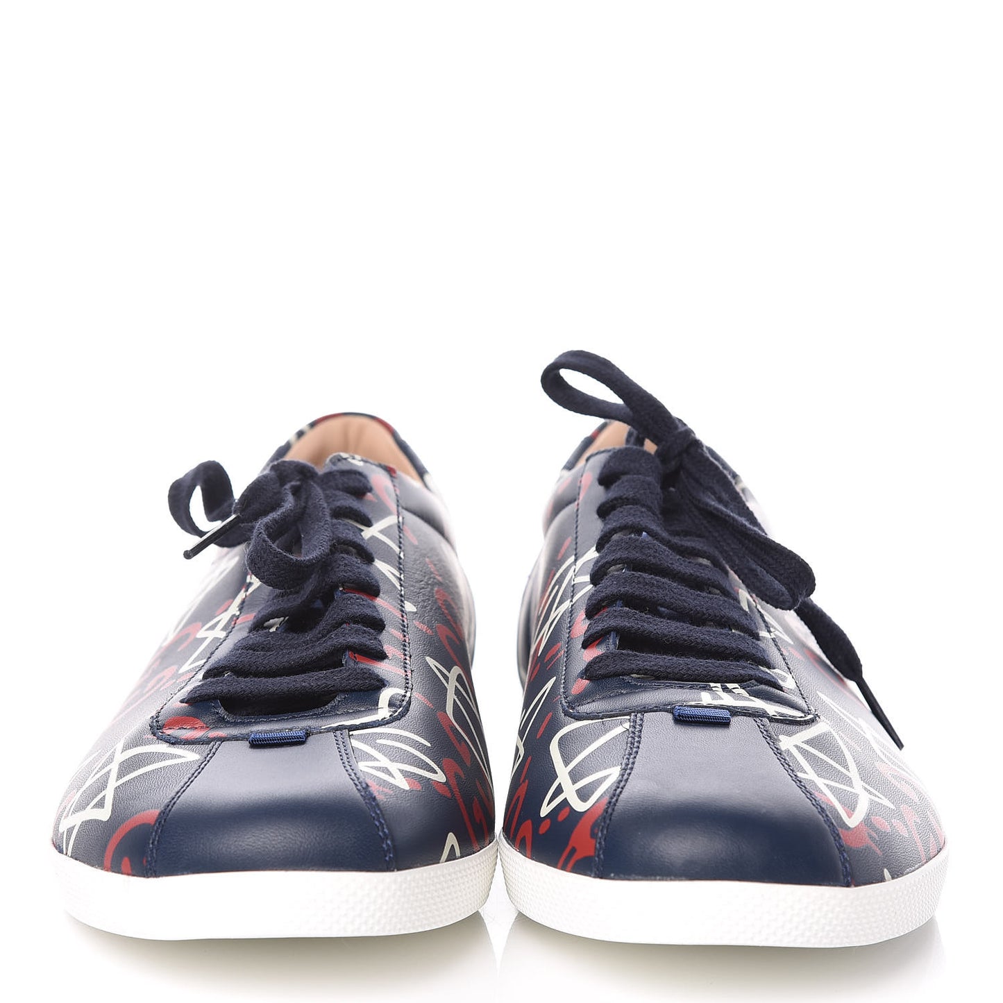 Calfskin GucciGhost Print Mens Low Top Sneakers 10 Blue Agata Hibiscus Red