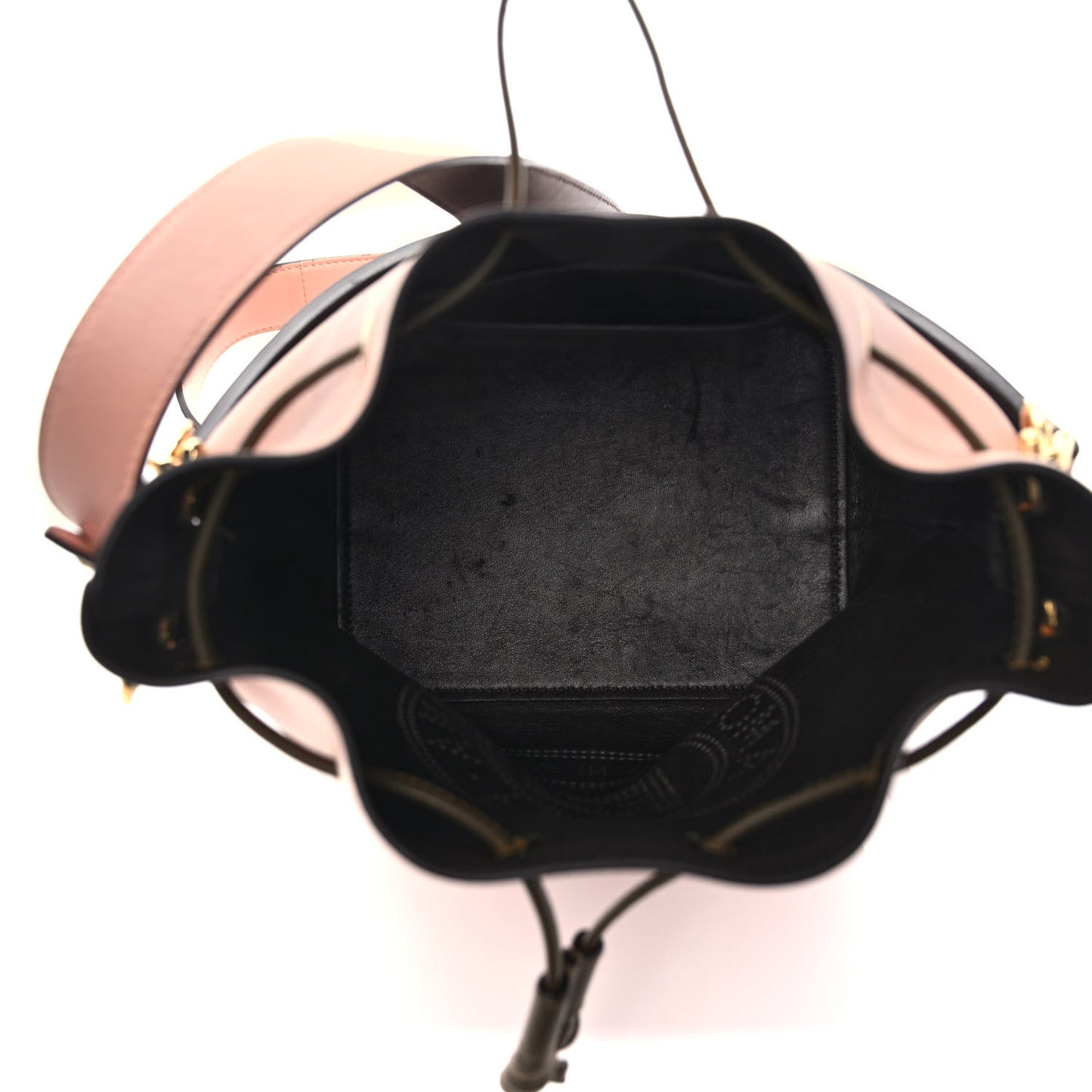 Vitello Grace F is Fendi Stamp Patch Perforated Small Mon Tresor Bucket Bag Rosa Bourbon