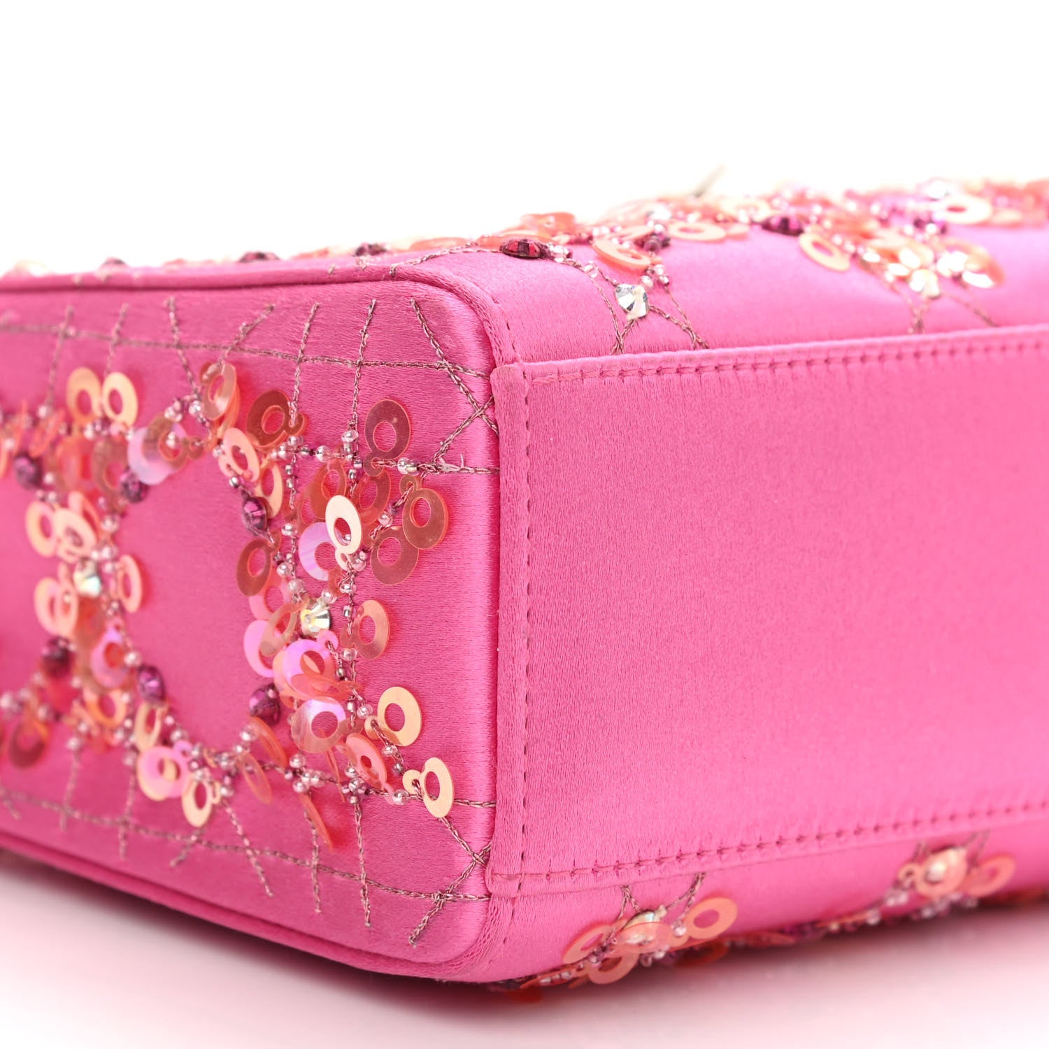 Christian Dior Satin Sequin Mini Lady Dior Pink 9 of 10