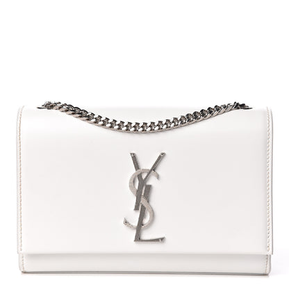 Saint Laurent Smooth Calfskin Small Monogram Kate Satchel Optical White 1 of 15