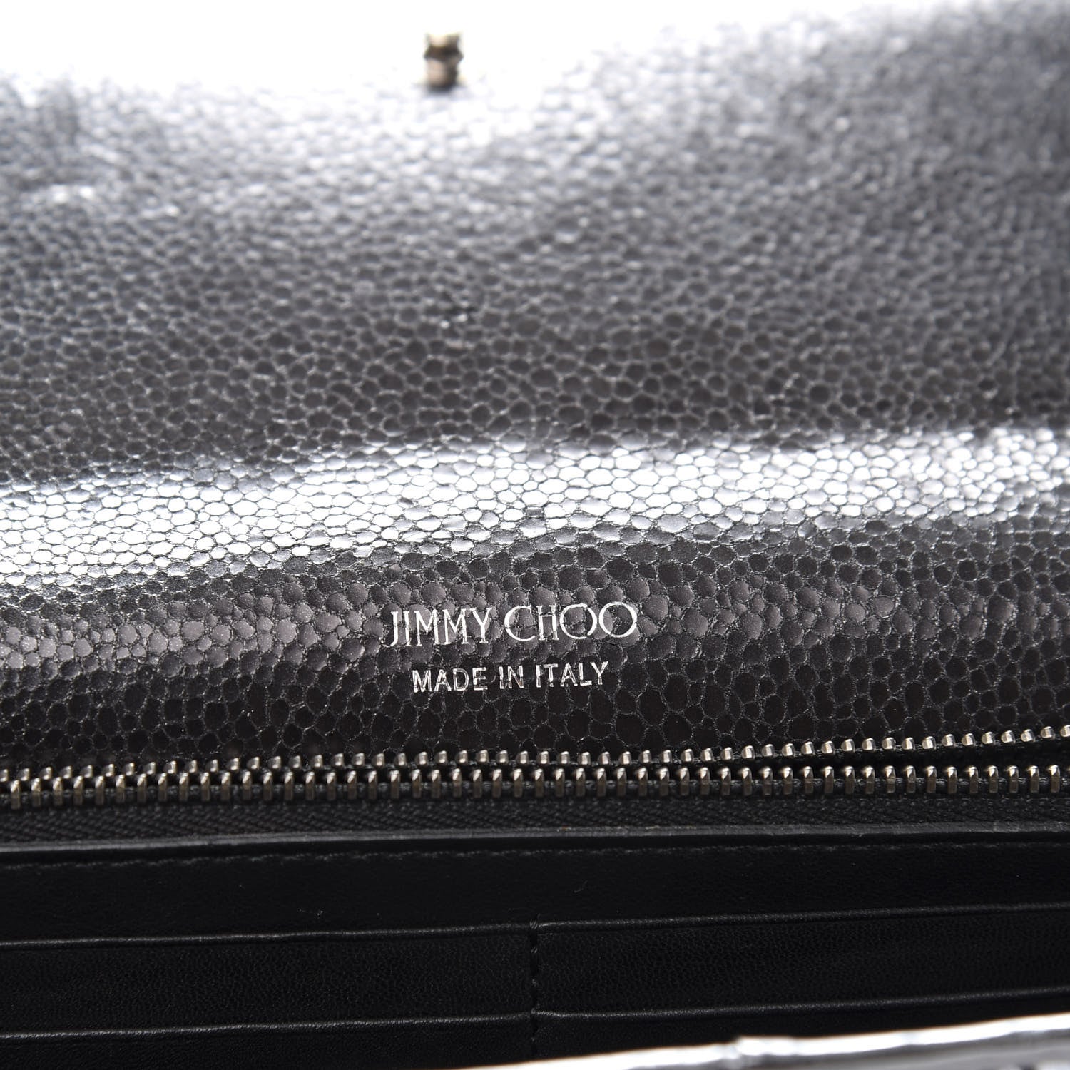 Jimmy Choo Glitter Milla Wallet on Chain Silver 6 of 10