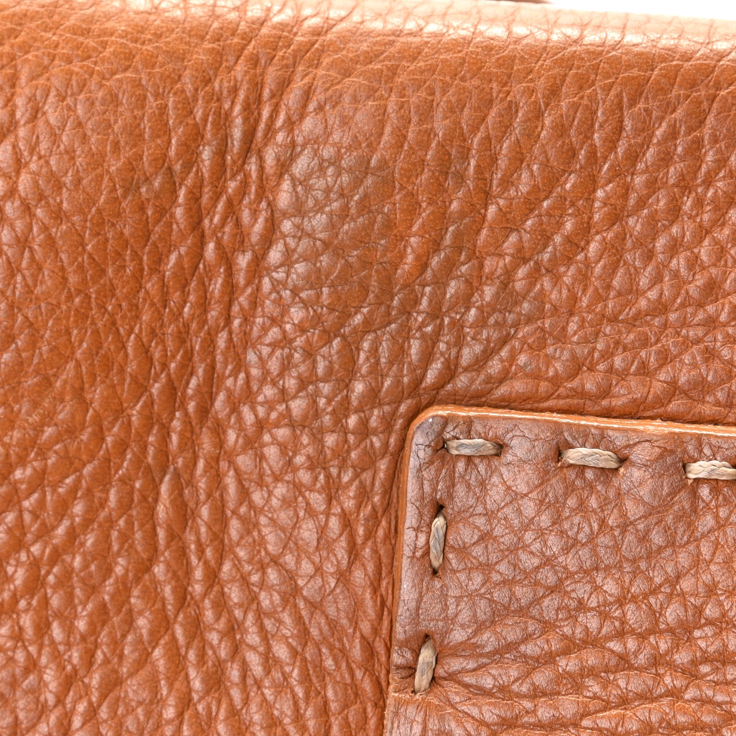 Fendi Calfskin Romano Selleria Baguette Brown 16 of 18