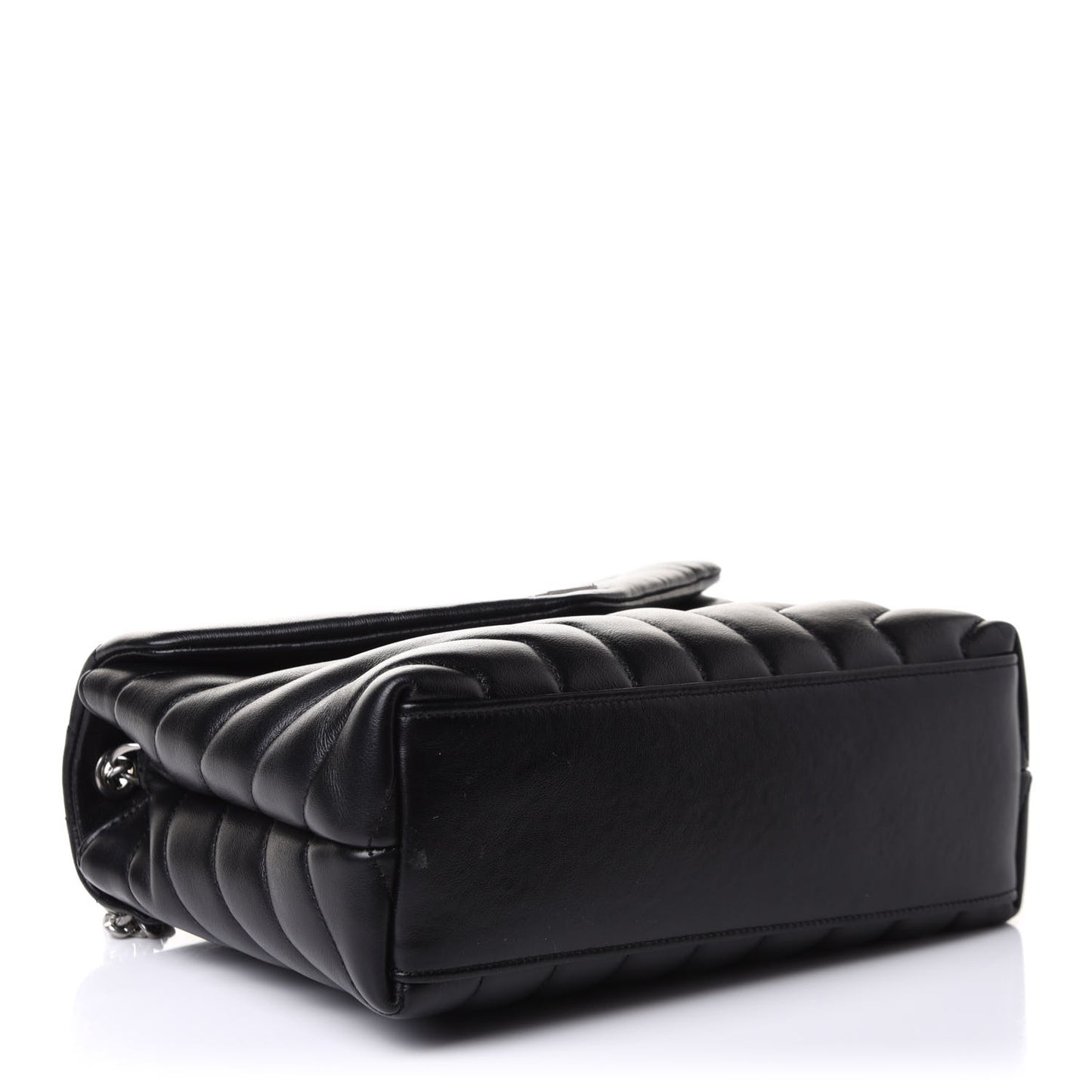 Calfskin Y Quilted Monogram Small Loulou Chain Satchel Black