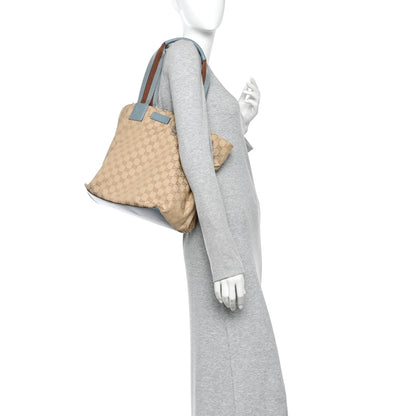 Gucci GG Monogram Large Web Handle Bucket Tote Blue 2 of 15