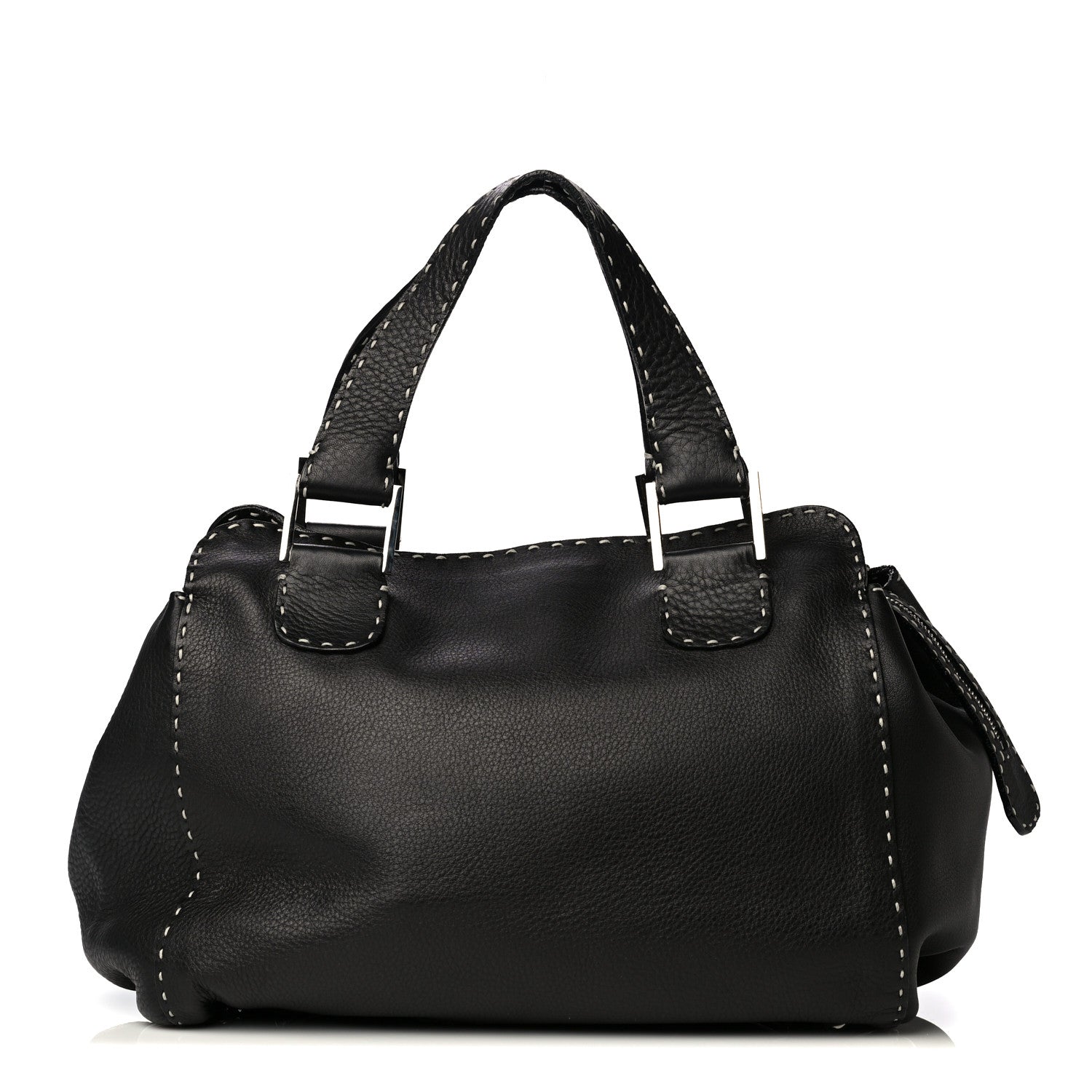 Fendi Calfskin Romano Selleria Satchel Black 1 of 8