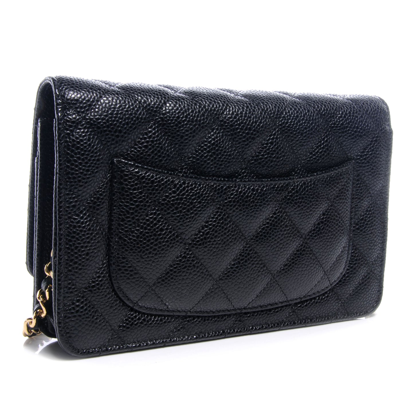 Caviar Quilted Wallet On Chain WOC Black