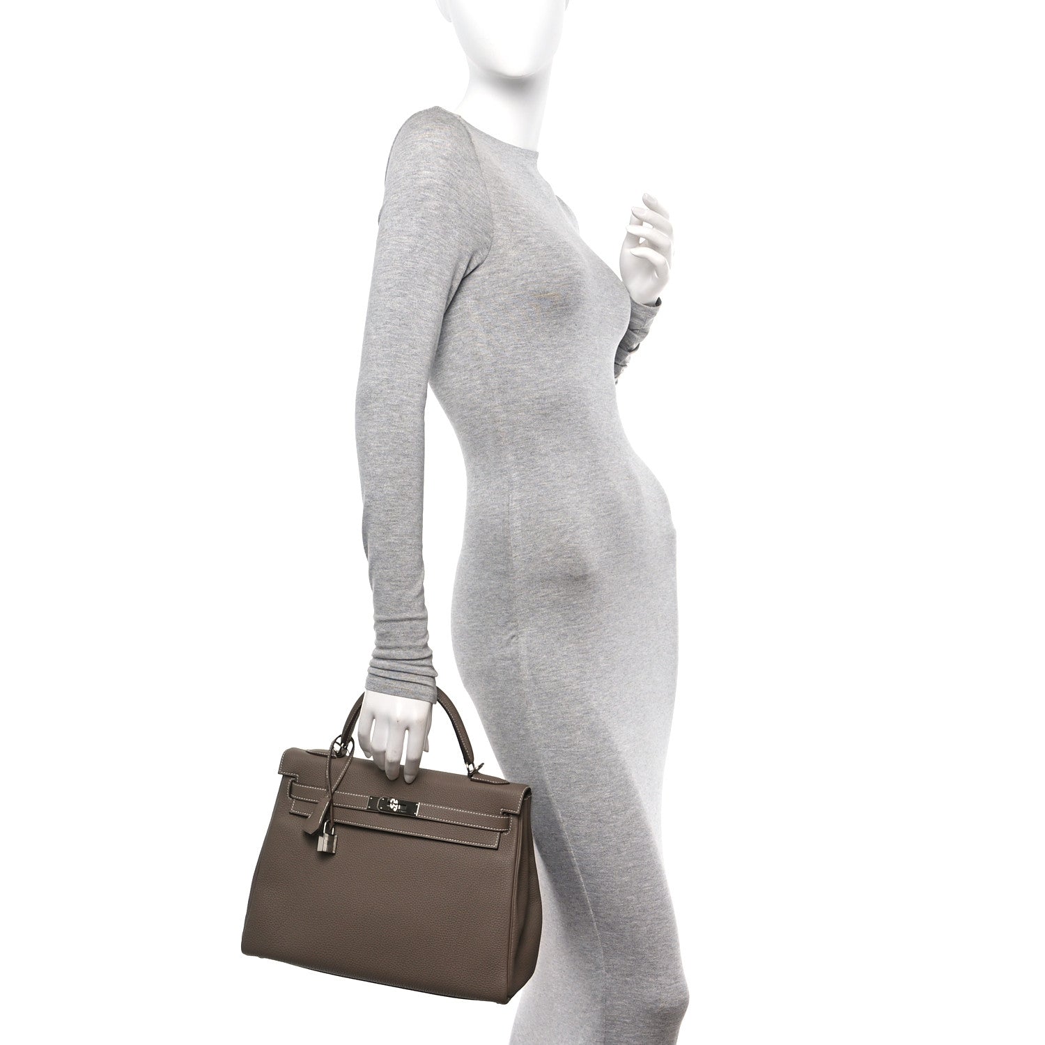 Hermes Togo Kelly Retourne 32 Etoupe 2 of 11