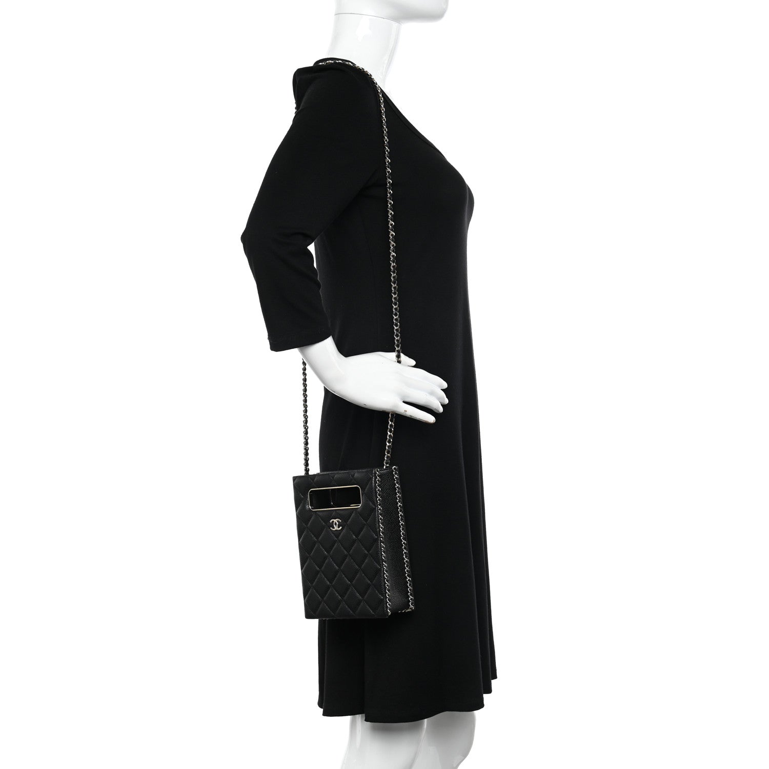 Chanel Caviar Quilted Evening Box Bag Black 2 of 11