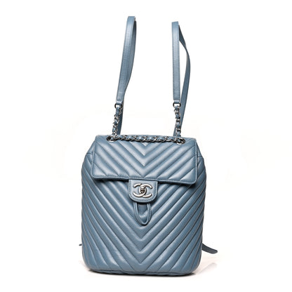 Chanel Calfskin Chevron Quilted Small Urban Spirit Backpack Light Blue 1 of 11