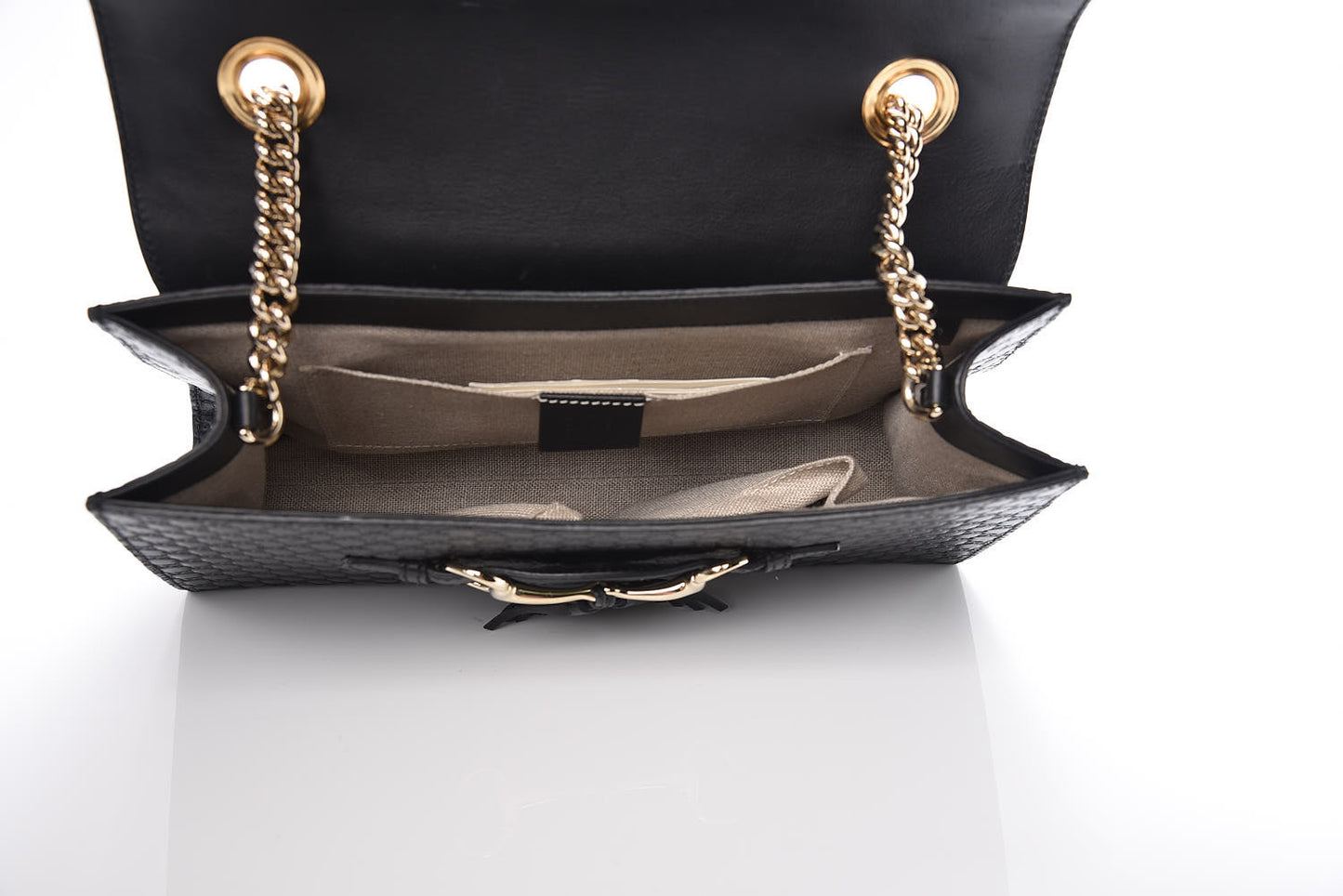 Microguccissima Medium Emily Chain Shoulder Bag Black