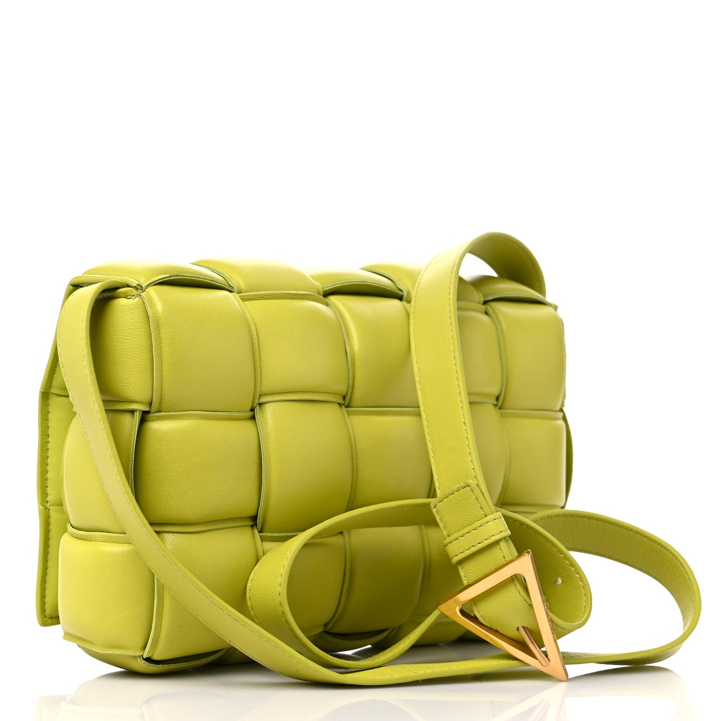 Nappa Maxi Intreccio Padded Cassette Crossbody Bag Kiwi
