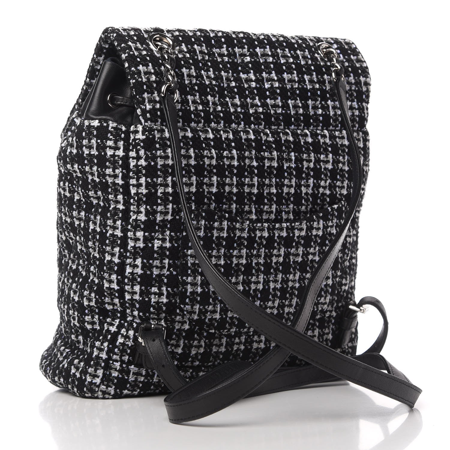 Chanel Tweed Large Urban Spirit Backpack Black White 3 of 10