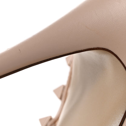 Valentino Garavani Calfskin Lacquered Monochrome Rockstud Ankle Strap 100mm Pumps 39.5 Poudre 10 of 10