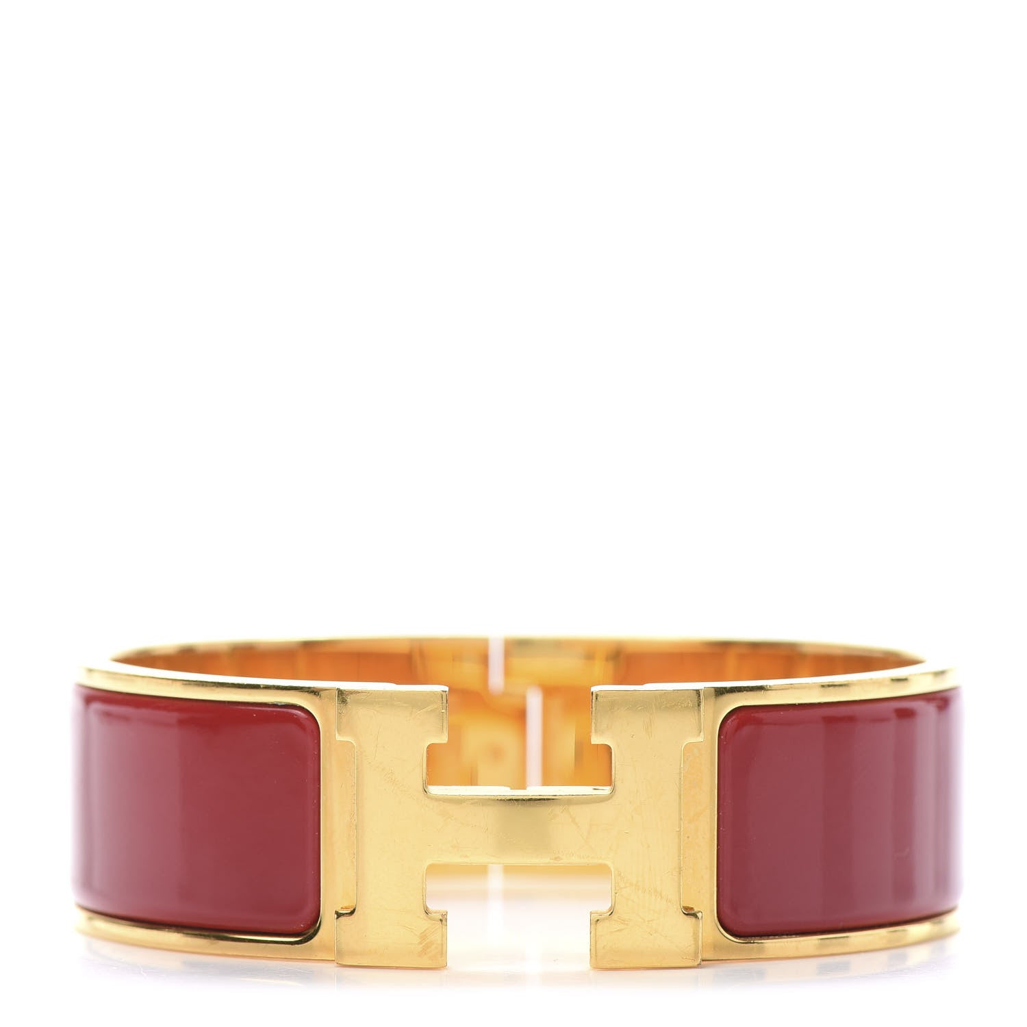 Hermes Enamel Wide Clic Clac H Bracelet GM Red 1 of 5
