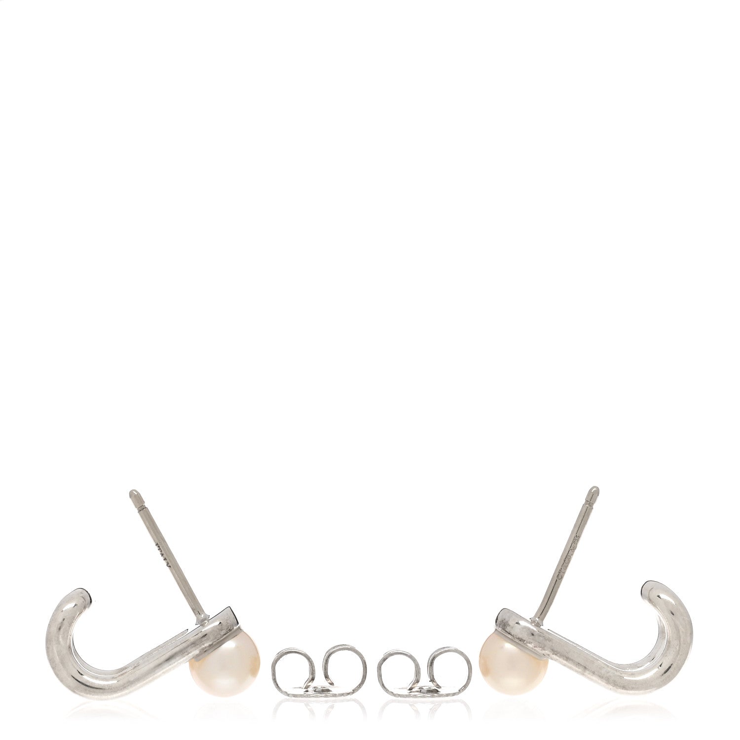 Tiffany Sterling Silver Pearl HardWear Double Hinged Earrings 3 of 5