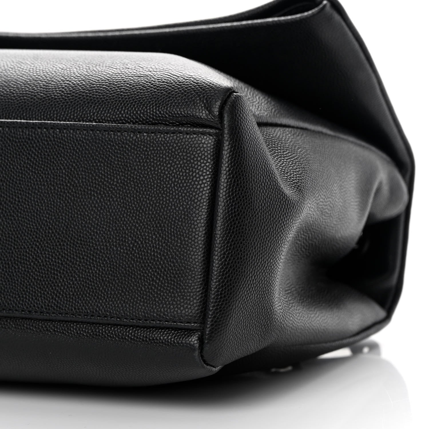 Saint Laurent Grain De Poudre Medium West Hollywood Monogram Fold-Over Black 10 of 12