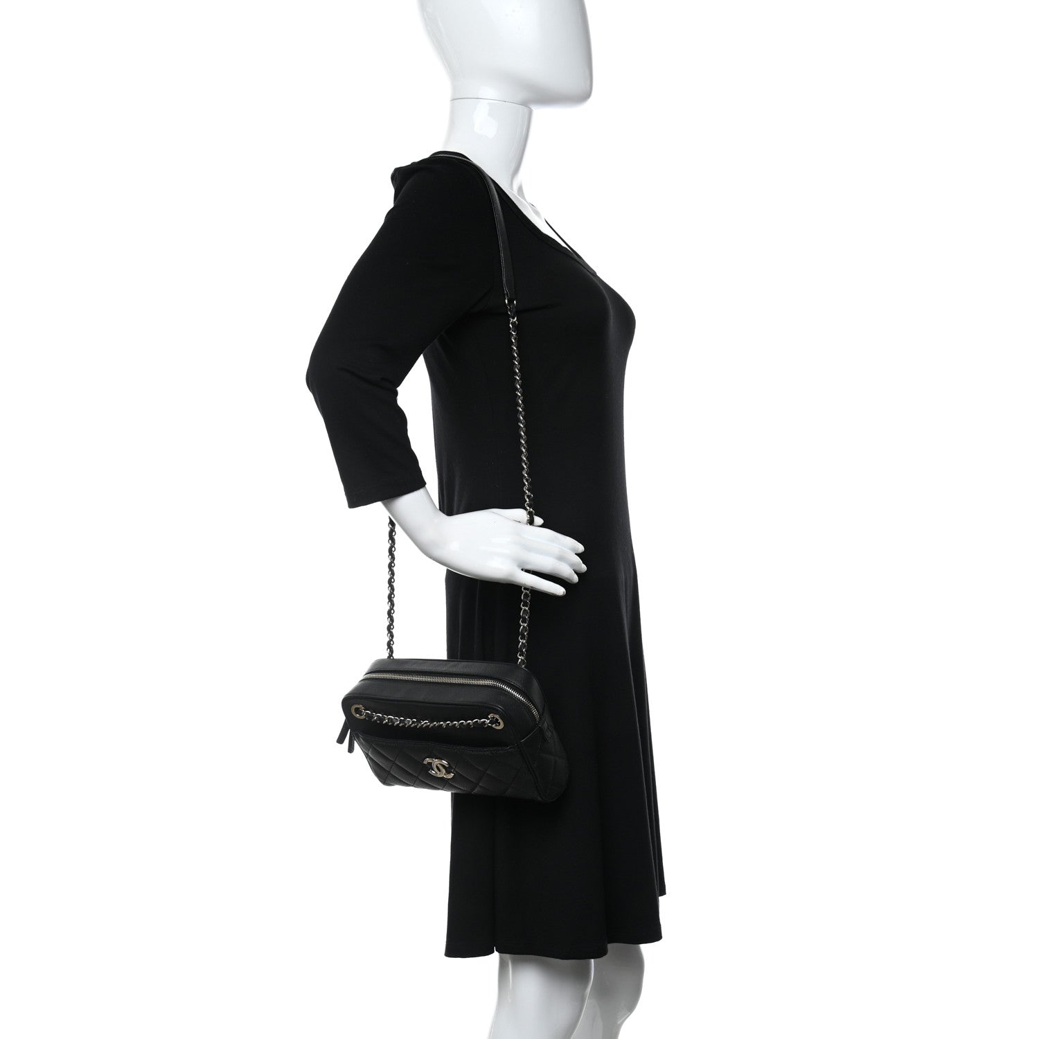 Chanel Caviar Quilted Small In & Out Camera Case Black 2 of 11