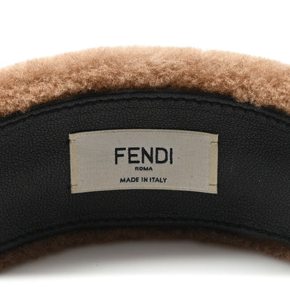 Fendi Shearling FF Logo Headband Tobacco 5 of 5