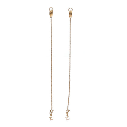 Saint Laurent Metal Opyum Clip On Drop Earrings Gold 1 of 4