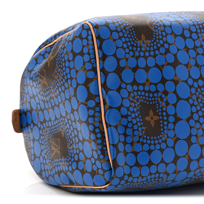 Louis Vuitton Monogram Kusama Town Speedy 30 Blue 9 of 10
