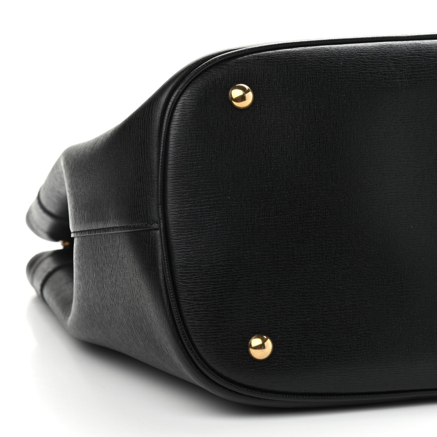 Textured Calfskin Large Bright Bit Tote Black