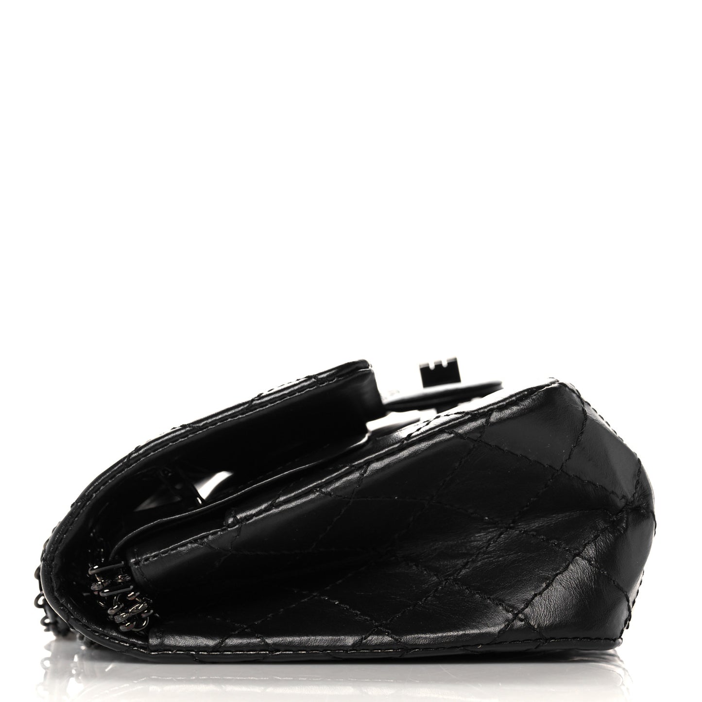 Aged Calfskin Quilted 2.55 Reissue 225 Flap So Black