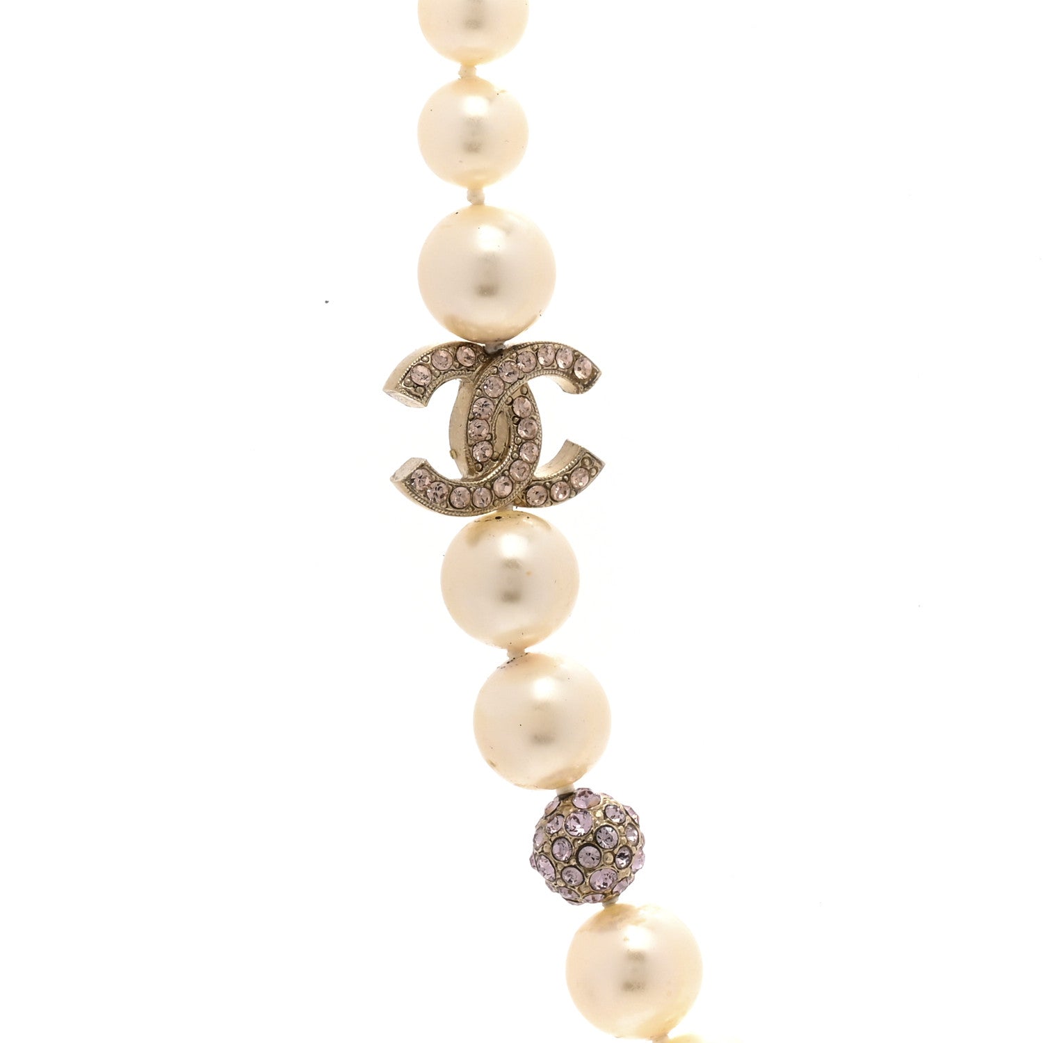 Chanel Pearl Crystal CC Short Necklace Gold Pink 5 of 8