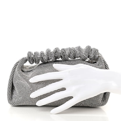 Alexander Wang Mesh Crystal Rhinestone Mini Scrunchie Clutch Black Silver 2 of 10